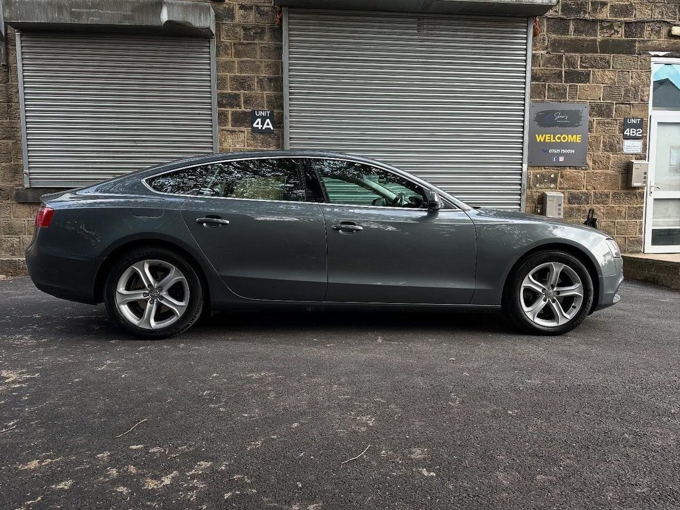 Audi A5 Sportback, finished paintwork, side profile outside the workshop